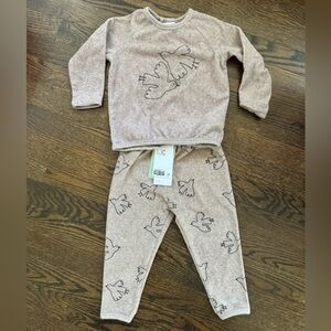 H&M Terrycloth bird dove sweatsuit toddler 12-18 months sweater and sweatpants